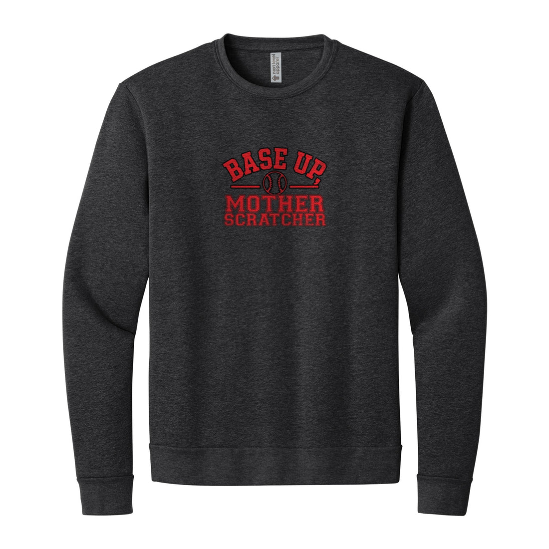 Base Up Baseball Sweatshirt in Heather Black, front