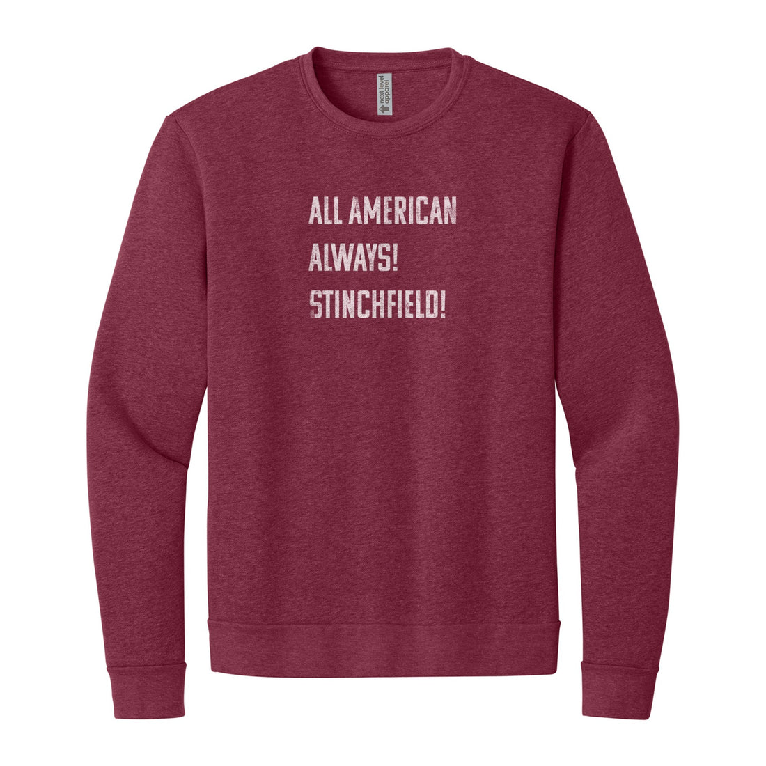 All American Sweatshirt in Heather Cardinal, front