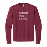 All American Sweatshirt in Heather Cardinal, front