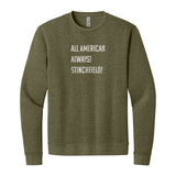 All American Sweatshirt in Heather Military Green, front