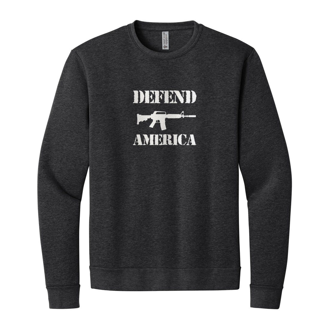 Defend America Sweatshirt in Heather Black, front