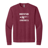Defend America Sweatshirt in Heather Cardinal, front