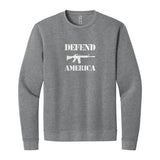 Defend America Sweatshirt in Heather Gray, front