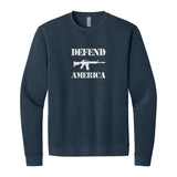 Defend America Sweatshirt in Heather Midnight Navy, front