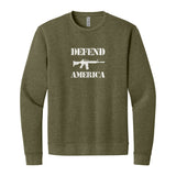 Defend America Sweatshirt in Heather Military Green, front