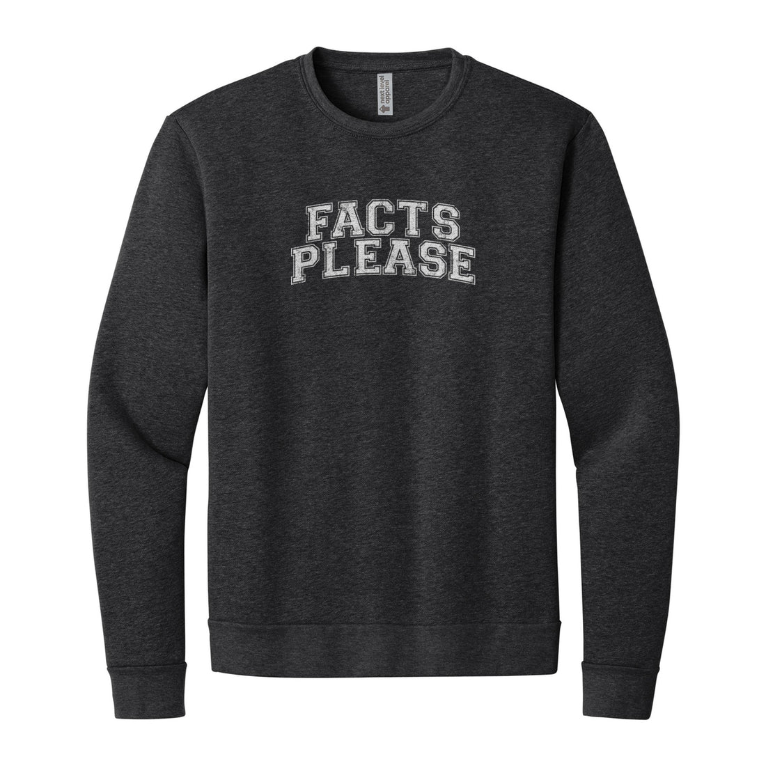 Facts Please Sweatshirt in Heather Black, front
