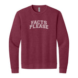 Facts Please Sweatshirt in Heather Cardinal, front