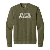 Facts Please Sweatshirt in Heather Military Green, front