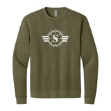 Stinch Army Logo Sweatshirt in Heather Military Green, front
